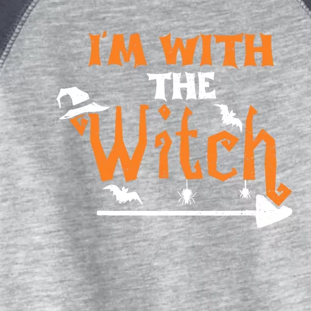 Funny Halloween Couple: Im With The Witch Toddler Fine Jersey T-Shirt