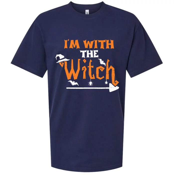 Funny Halloween Couple: Im With The Witch Sueded Cloud Jersey T-Shirt