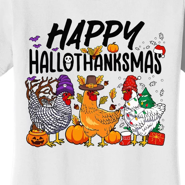 Festive HalloThanksMas Chicken Costume Women's T-Shirt