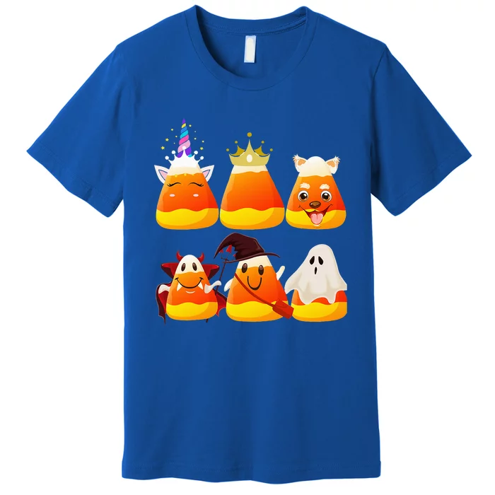 Funny Halloween Candy Corn Ghosts Witch Costume Premium T-Shirt