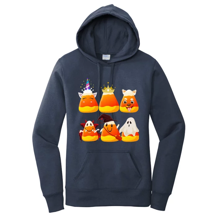 Funny Halloween Candy Corn Ghosts Witch Costume Women's Pullover Hoodie