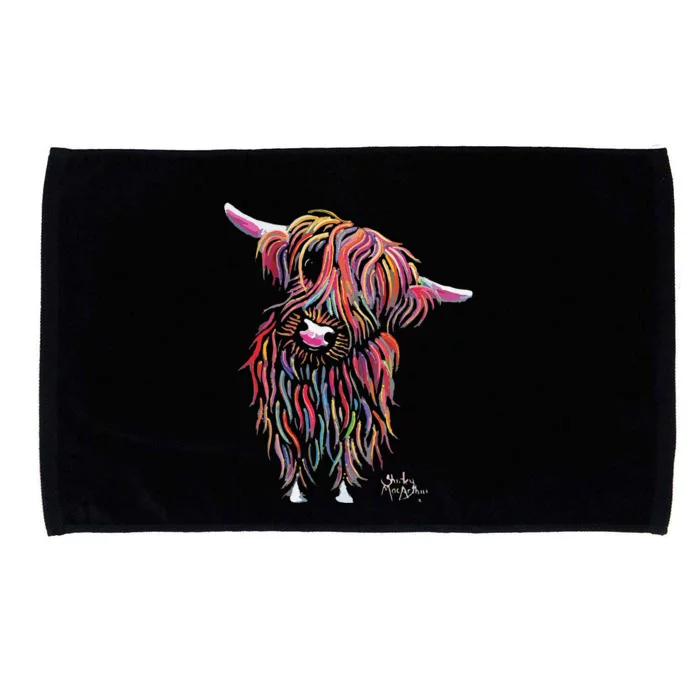 Funny Highland Cow Print Animal Print Bolly Microfiber Hand Towel