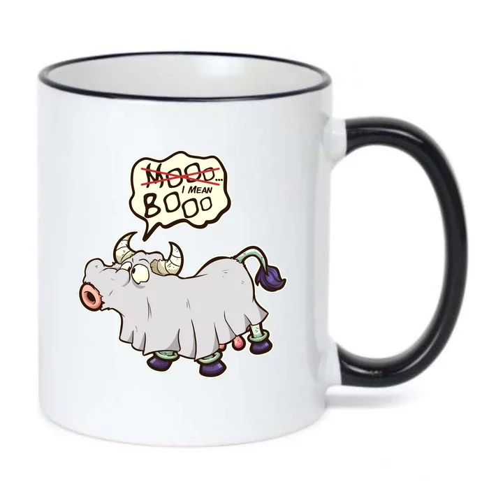 Funny Halloween Cow Moo I Mean Boo Black Color Changing Mug