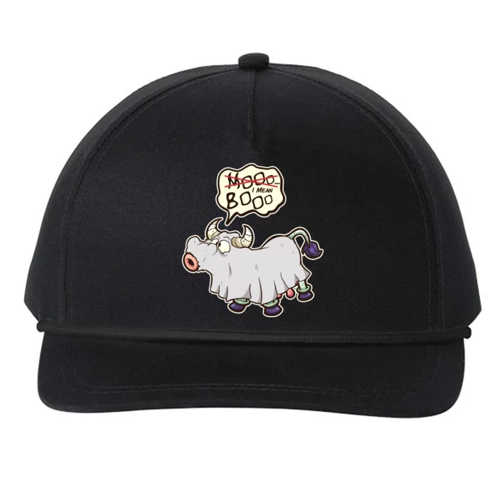 Funny Halloween Cow Moo I Mean Boo Snapback Five-Panel Rope Hat