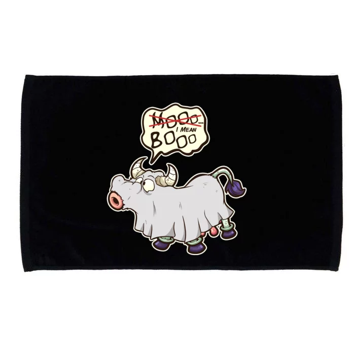 Funny Halloween Cow Moo I Mean Boo Microfiber Hand Towel