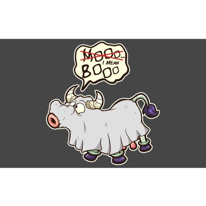 Funny Halloween Cow Moo I Mean Boo Bumper Sticker