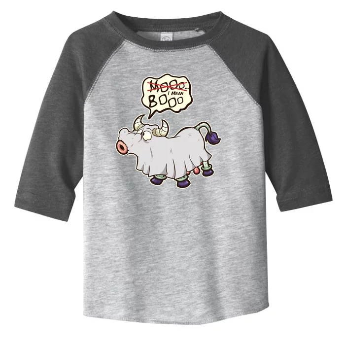 Funny Halloween Cow Moo I Mean Boo Toddler Fine Jersey T-Shirt