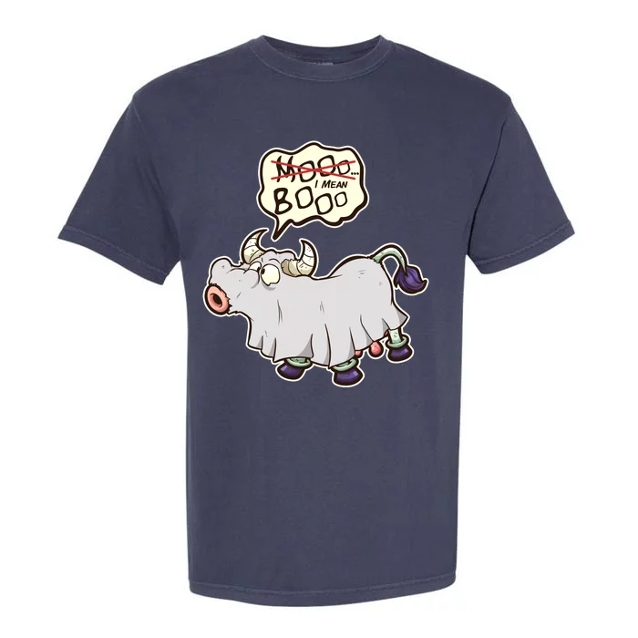 Funny Halloween Cow Moo I Mean Boo Garment-Dyed Heavyweight T-Shirt