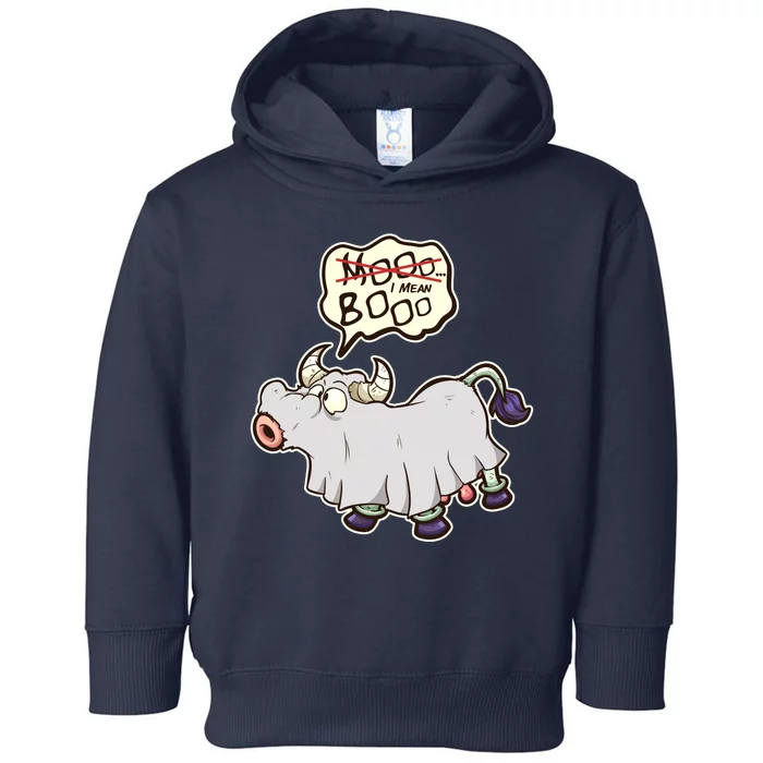 Funny Halloween Cow Moo I Mean Boo Toddler Hoodie