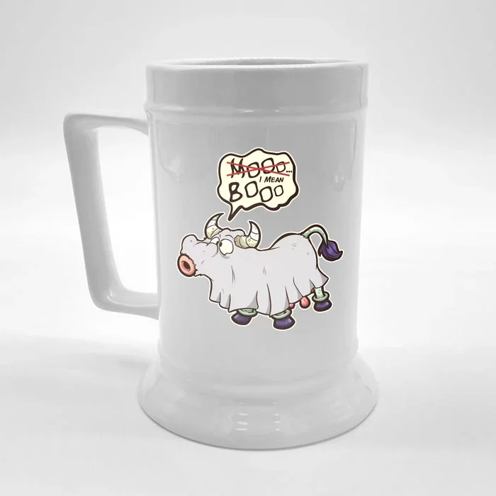 Funny Halloween Cow Moo I Mean Boo Front & Back Beer Stein