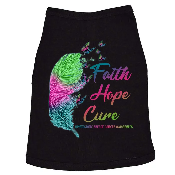 Faith Hope Cure Metastatic Breast Cancer Feather Doggie Tank