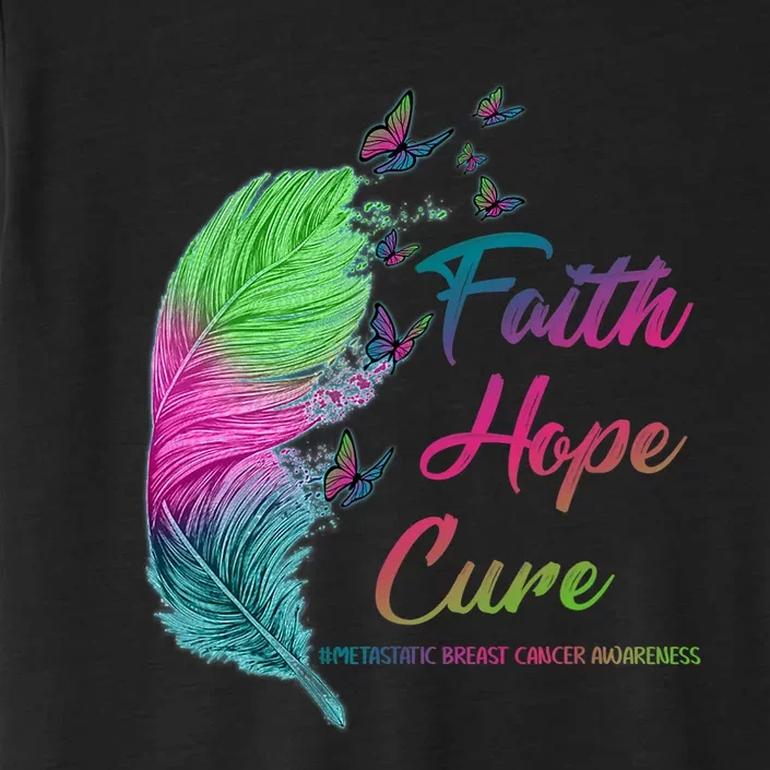 Faith Hope Cure Metastatic Breast Cancer Feather ChromaSoft Performance T-Shirt