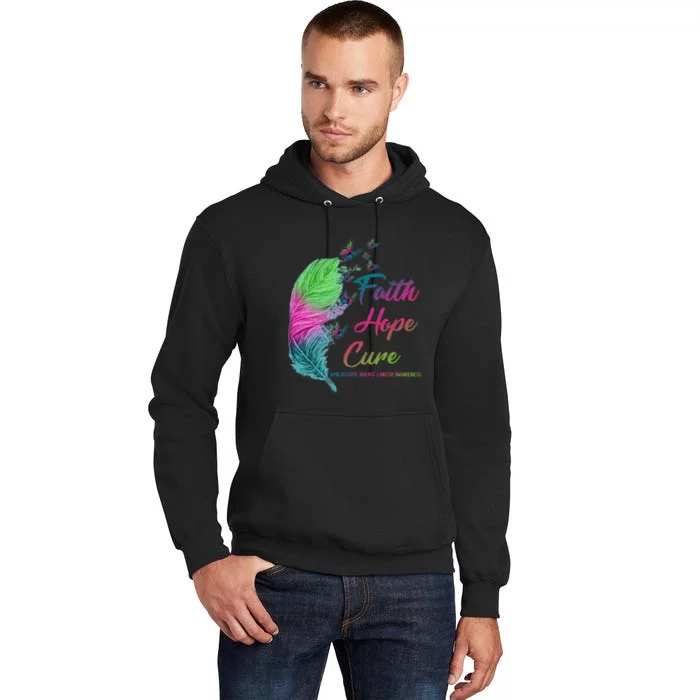 Faith Hope Cure Metastatic Breast Cancer Feather Tall Hoodie