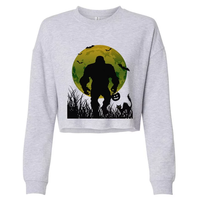 Funny Halloween Costume Sasquatch Bigfoot Halloween Cropped Pullover Crew