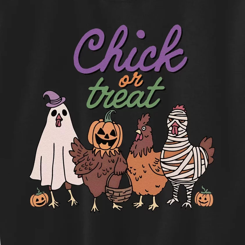 Funny Halloween Chicken Chick Or Treat Ghost Chickens Gift Kids Sweatshirt