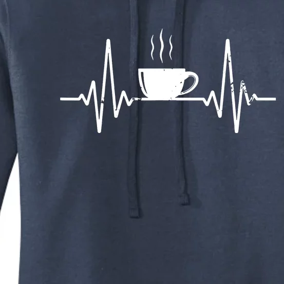 Funny Heartbeat Coffee Coffee Cup Frequency Women's Pullover Hoodie