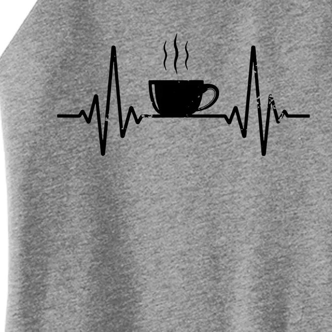 Funny Heartbeat Coffee Coffee Cup Frequency Women’s Perfect Tri Rocker Tank