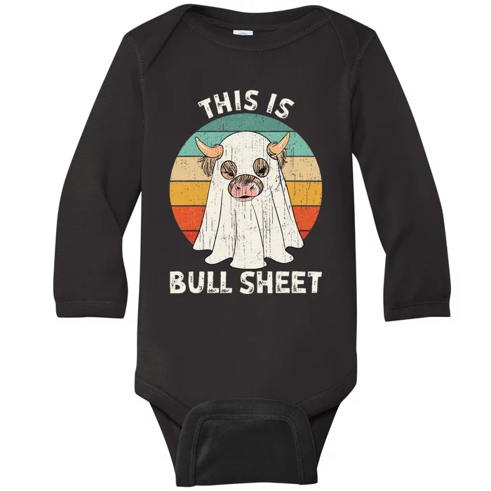 Funny Halloween Cow Boo Ghost Costume This Is Bull Sheet Baby Long Sleeve Bodysuit