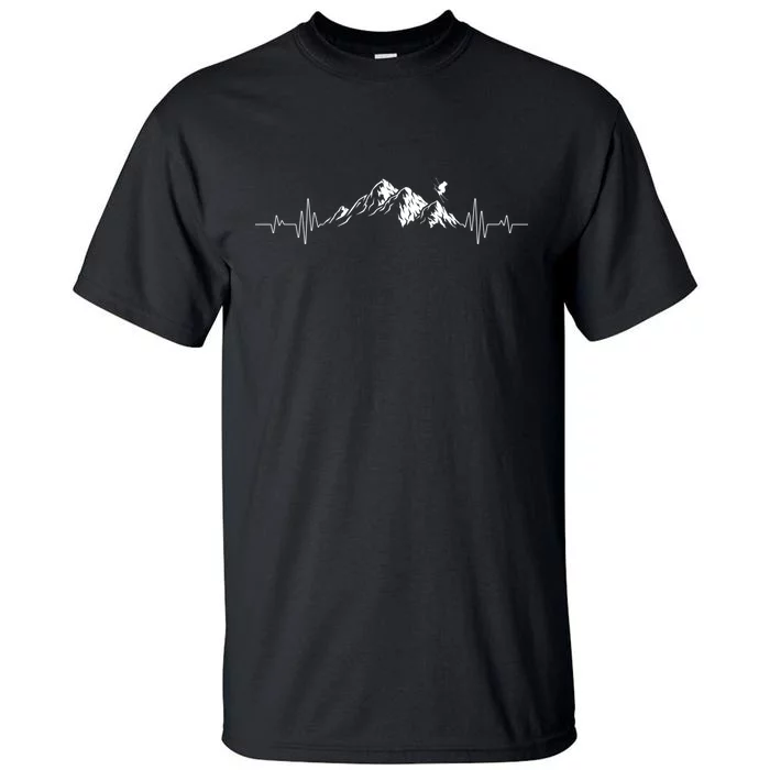 Freeski Heartbeat CrossCountry Alpine Ski Apres Ski Fun Gift Tall T-Shirt