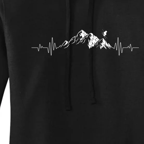 Freeski Heartbeat CrossCountry Alpine Ski Apres Ski Fun Gift Women's Pullover Hoodie