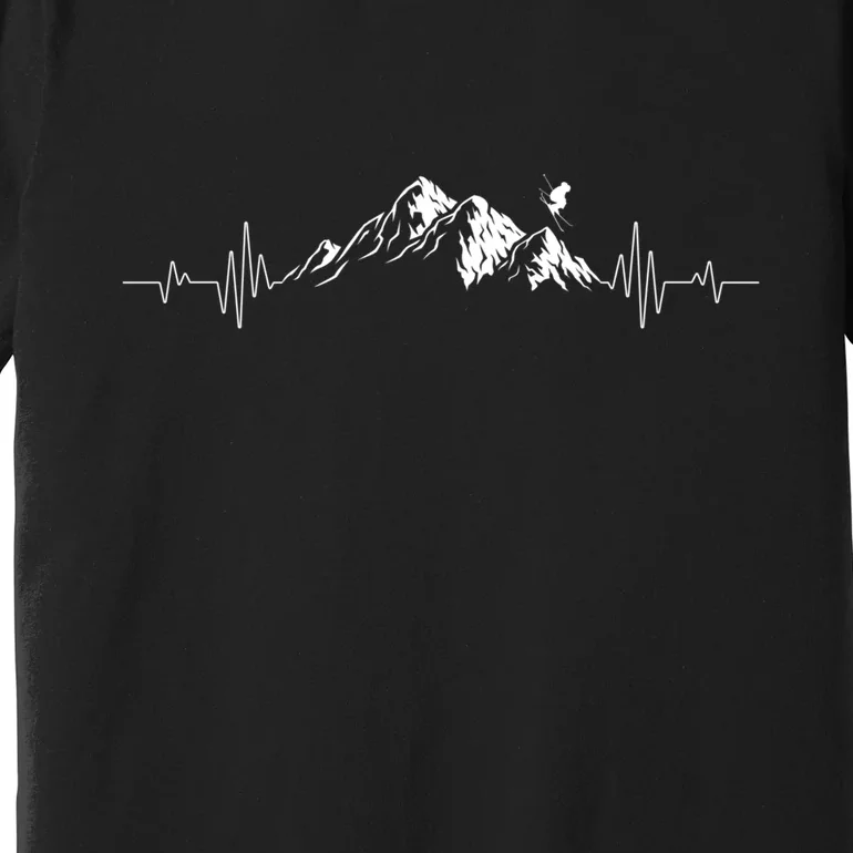 Freeski Heartbeat CrossCountry Alpine Ski Apres Ski Fun Gift Premium T-Shirt