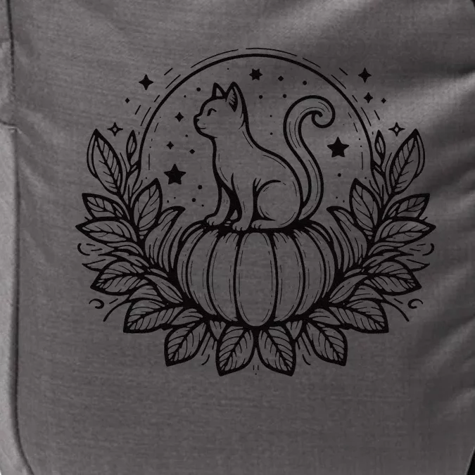 Funny Halloween Cat Setting On A Pumpkin For Cat Lover Impact Tech Backpack