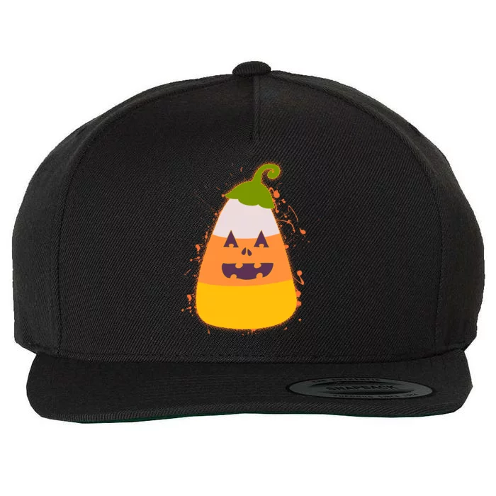 Funny Halloween Candy Corn Pumpkin Wool Snapback Cap