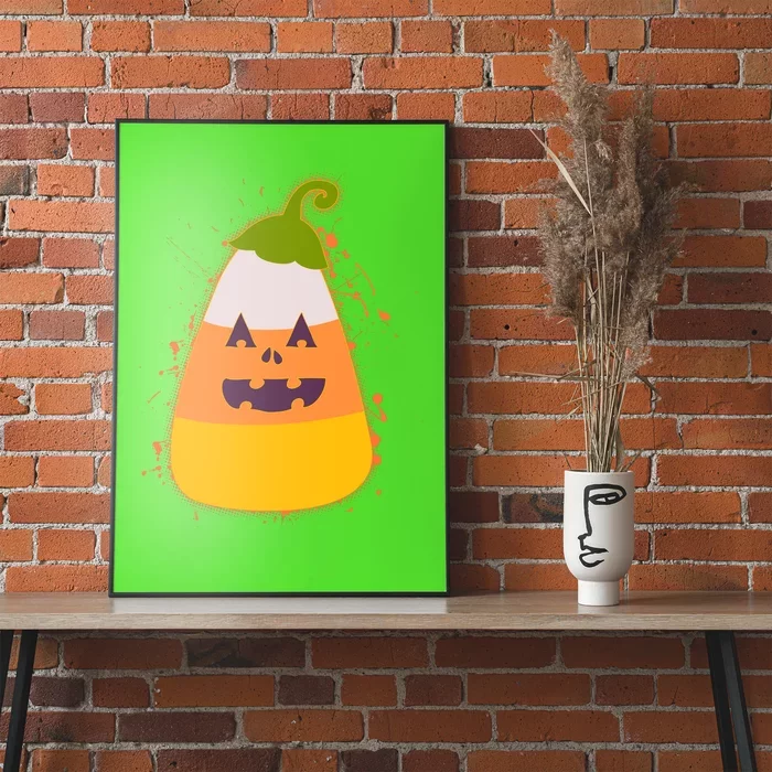 Funny Halloween Candy Corn Pumpkin Poster