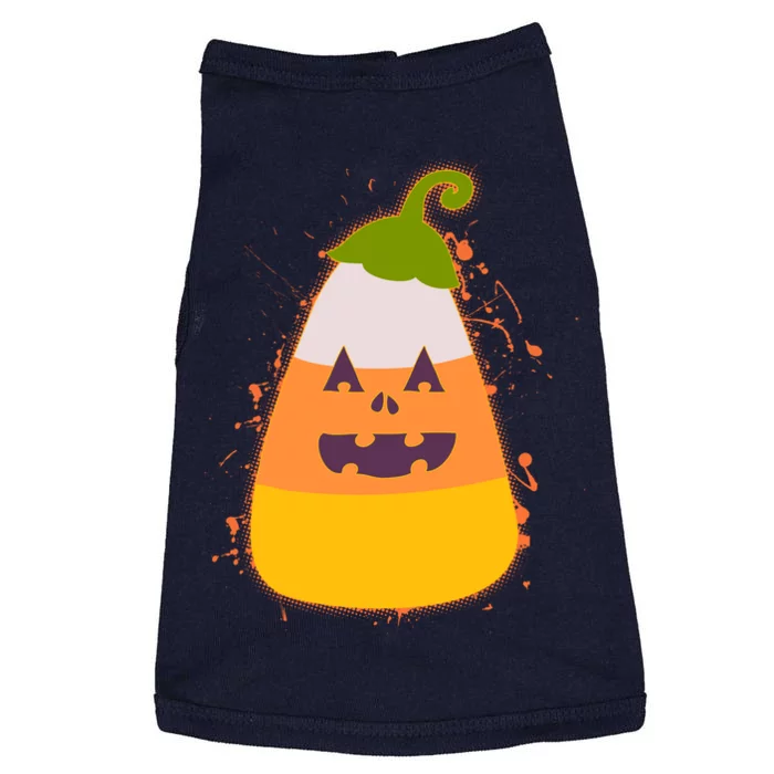 Funny Halloween Candy Corn Pumpkin Doggie Tank