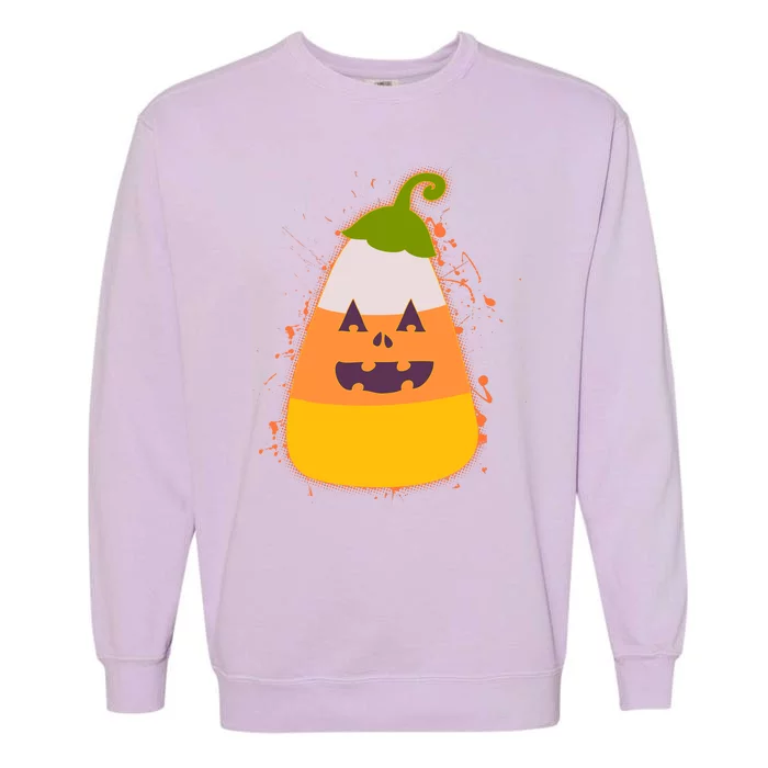 Funny Halloween Candy Corn Pumpkin Garment-Dyed Sweatshirt