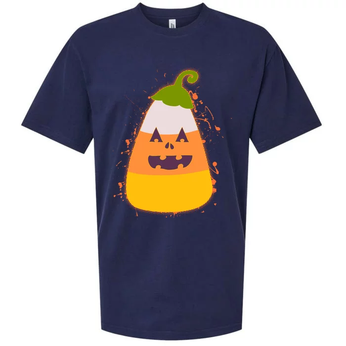 Funny Halloween Candy Corn Pumpkin Sueded Cloud Jersey T-Shirt