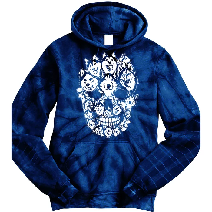 Funny Halloween Costume Skull Siberian Husky Dog Lover Tie Dye Hoodie