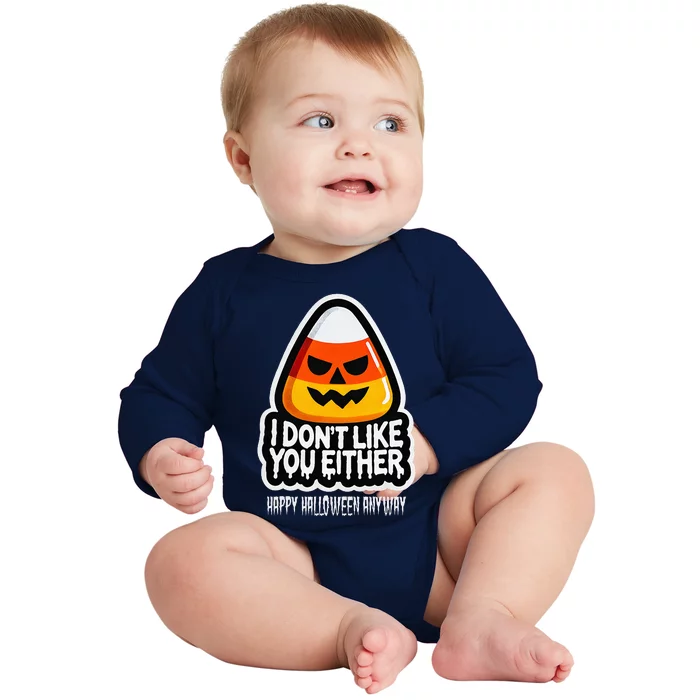 Funny Halloween Candy Corn Baby Long Sleeve Bodysuit