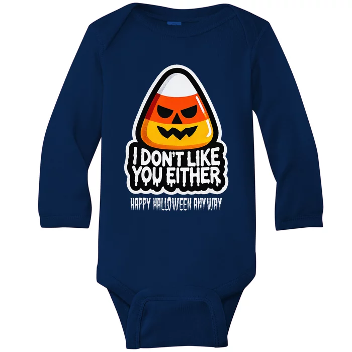 Funny Halloween Candy Corn Baby Long Sleeve Bodysuit