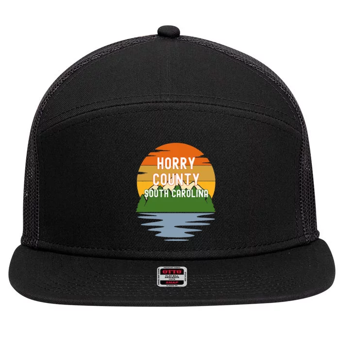 From Horry County South Carolina Vintage Sunset 7 Panel Mesh Trucker Snapback Hat