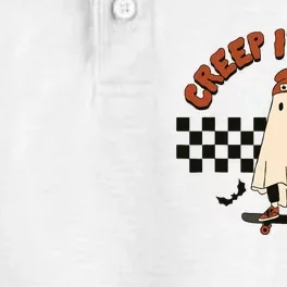 Funny Halloween Creep It Real Retro Skateboarding Ghost Dry Zone Grid Performance Polo