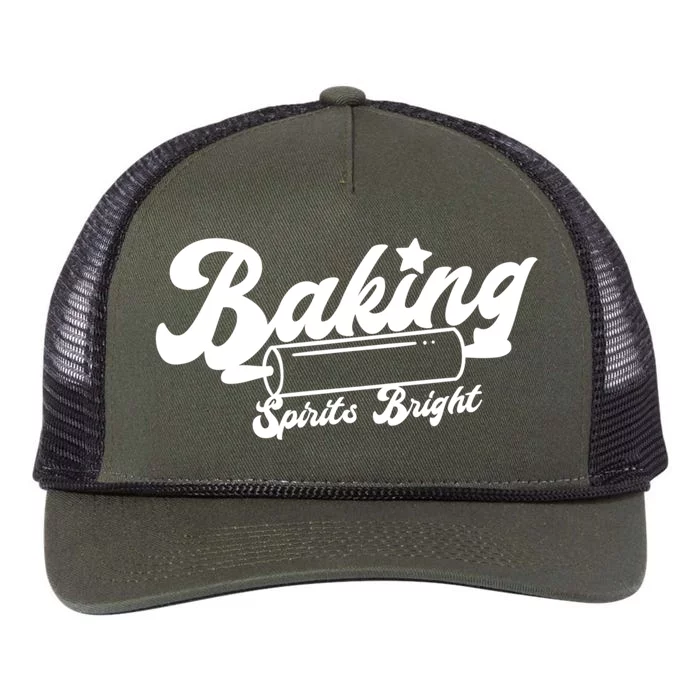 Funny Holiday Christmas Cookie Baking Spirits Bright Gift Retro Rope Trucker Hat Cap