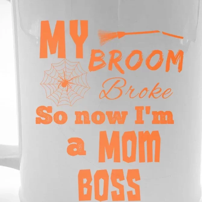 Funny Halloween Costume Idea For Entrepreneur Mom Boss Witch Meaningful Gift Front & Back Beer Stein