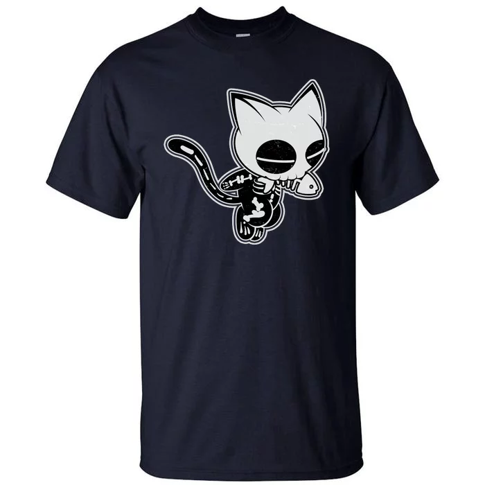 Funny Halloween Cute Ghost Skelekat Tall T-Shirt