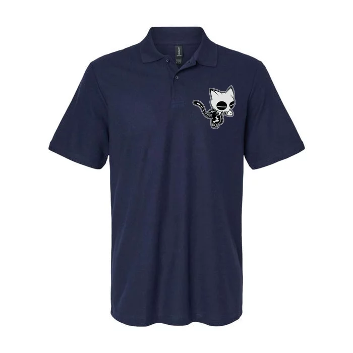 Funny Halloween Cute Ghost Skelekat Softstyle Adult Sport Polo