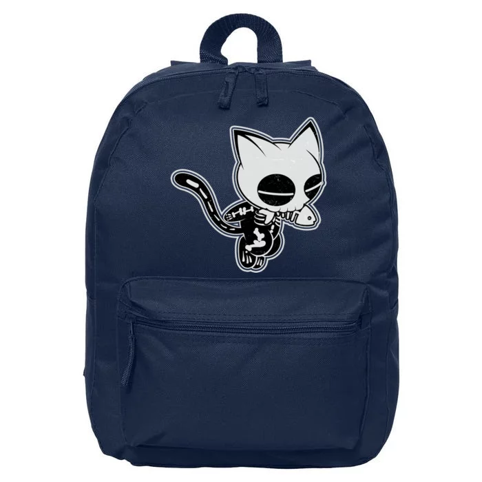 Funny Halloween Cute Ghost Skelekat 16 in Basic Backpack