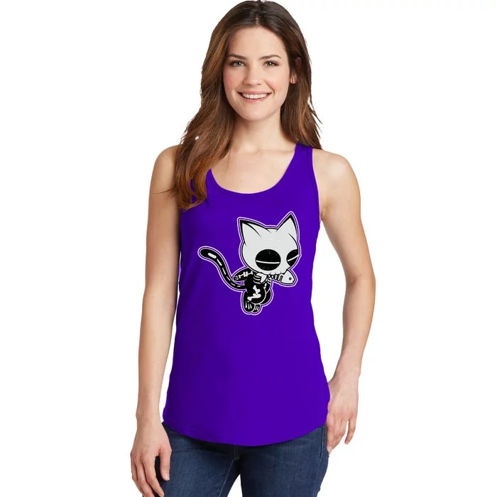 Funny Halloween Cute Ghost Skelekat Ladies Essential Tank