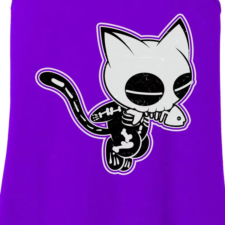 Funny Halloween Cute Ghost Skelekat Ladies Essential Tank