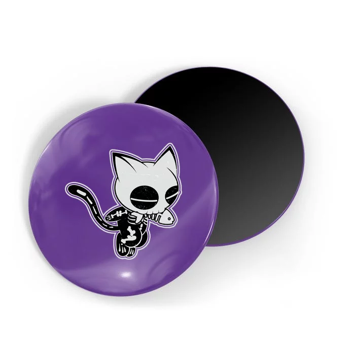 Funny Halloween Cute Ghost Skelekat Magnet