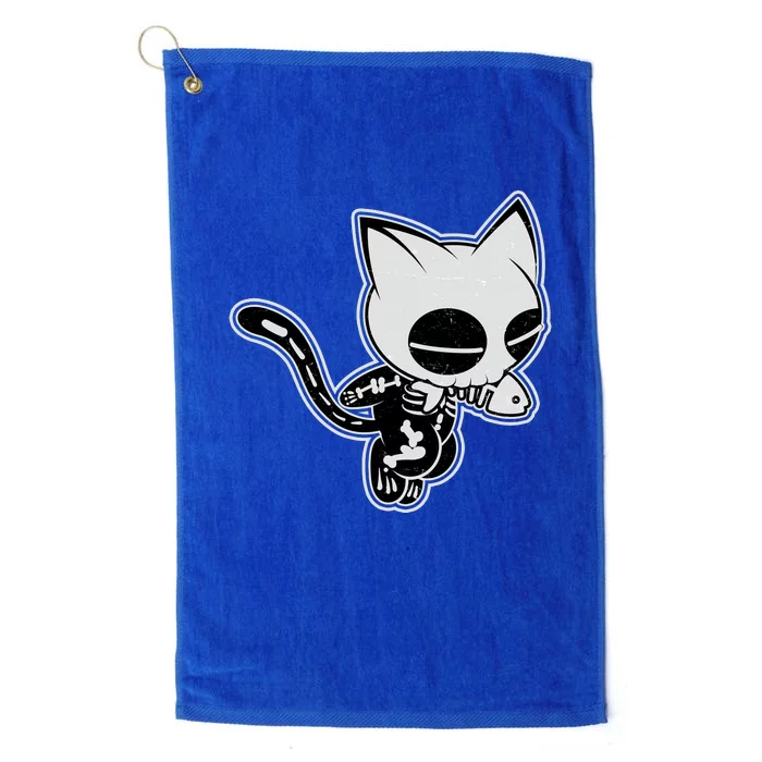 Funny Halloween Cute Ghost Skelekat Platinum Collection Golf Towel