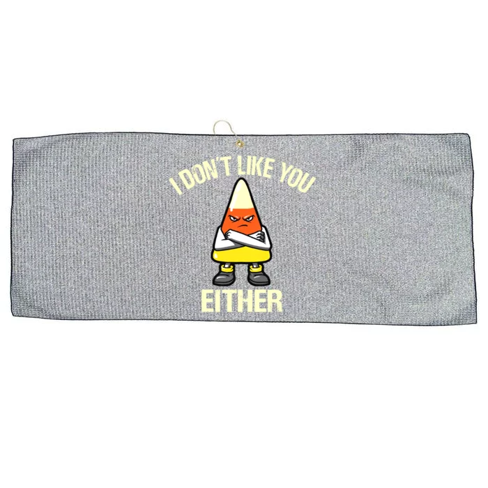 Funny Halloween Candy Corn I Don't Like You Either Large Microfiber Waffle Golf Towel