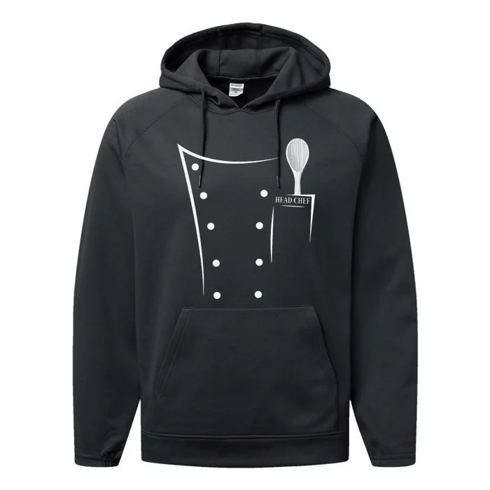 Funny head chef chef jacket chef cooking Performance Fleece Hoodie