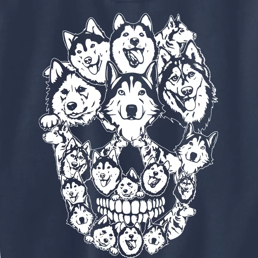 Funny Halloween Costume Skull Siberian Husky Dog Lover Kids Sweatshirt