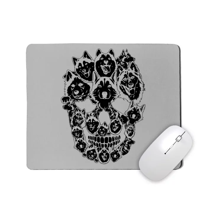 Funny Halloween Costume Skull Siberian Husky Dog Lover Mousepad