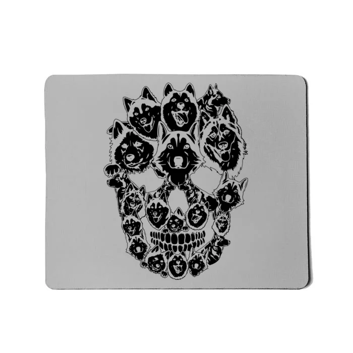 Funny Halloween Costume Skull Siberian Husky Dog Lover Mousepad